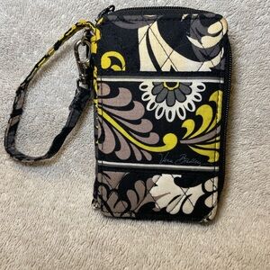Vera Bradley Black and Yellow Floral Wristlet Wallet